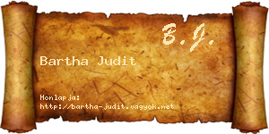 Bartha Judit névjegykártya